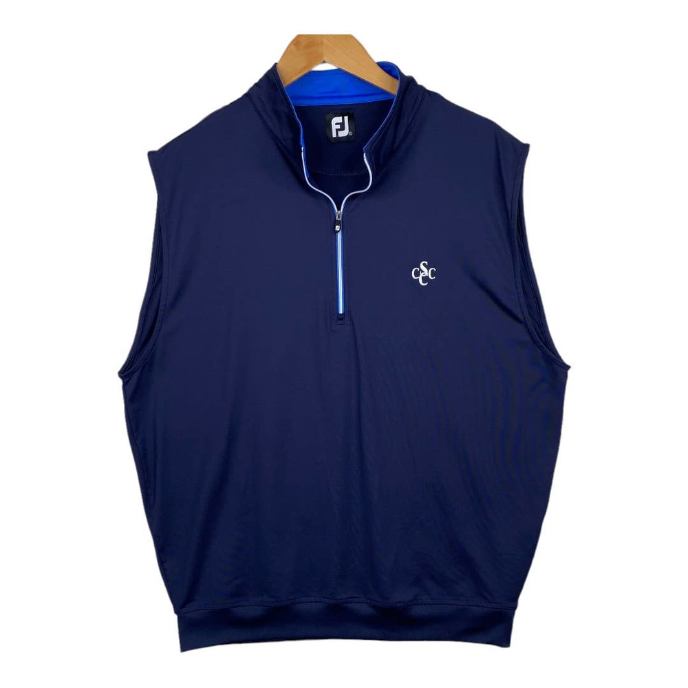 Men's Footjoy Half-Zip Jersey Pullover Vest  in Navy-  Large